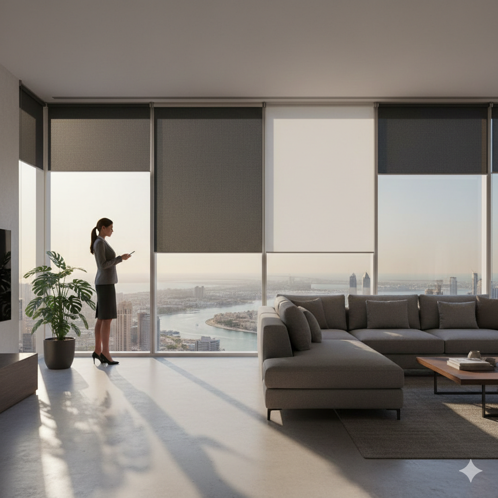 Motorized Solar Shades Dubai Marina Towers