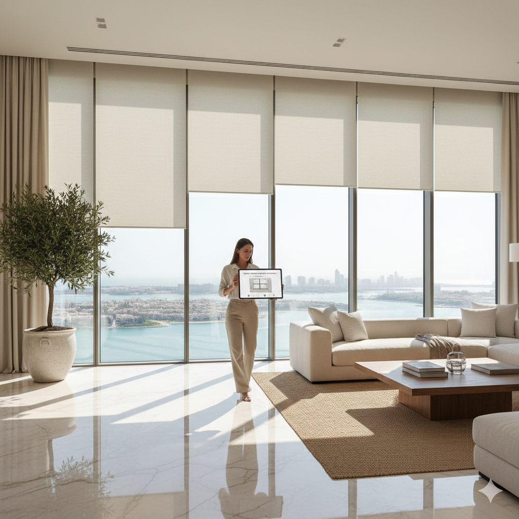 Smart Roller Shades Palm Jumeirah Villa