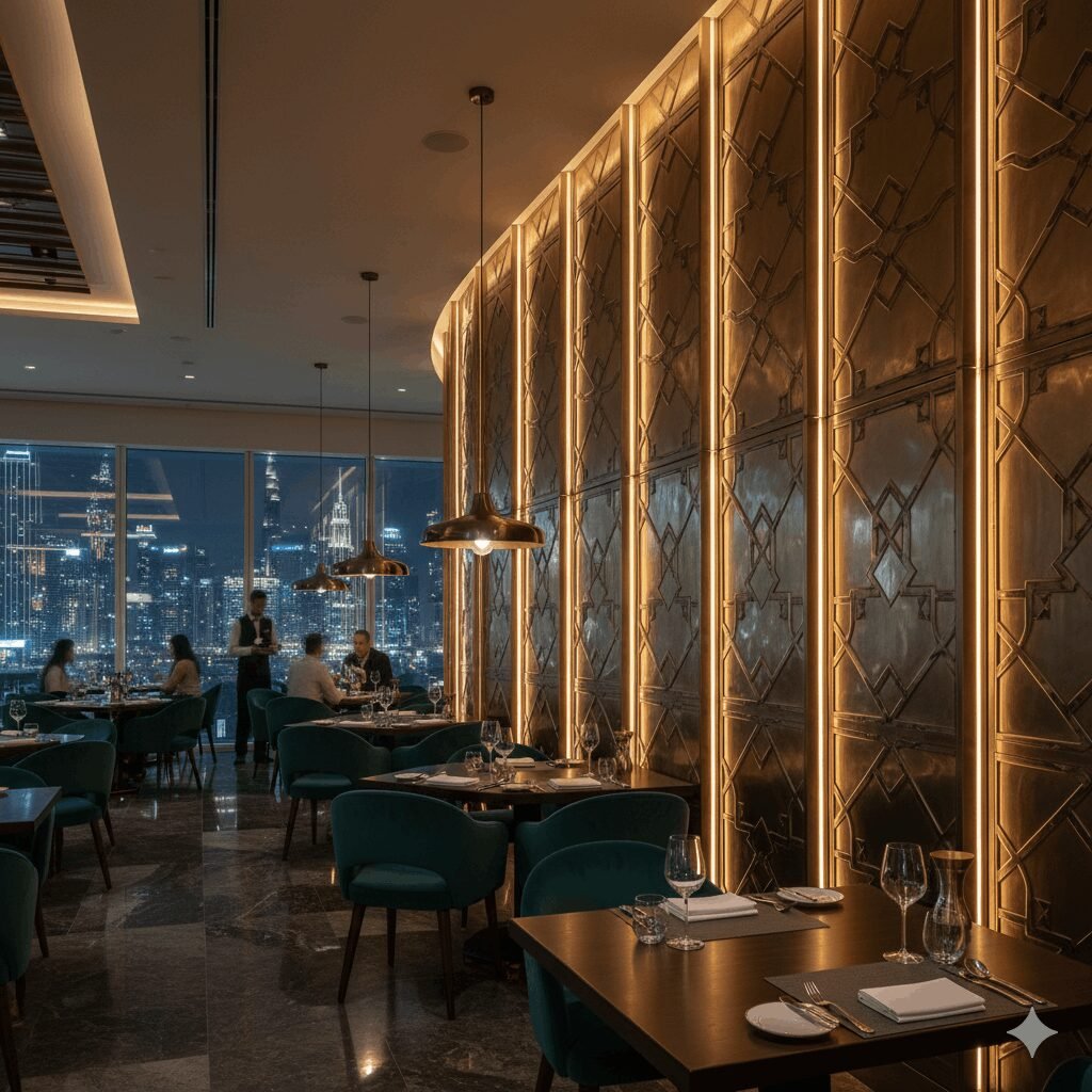 Metal Wall Panels Dubai Luxury Restaurant