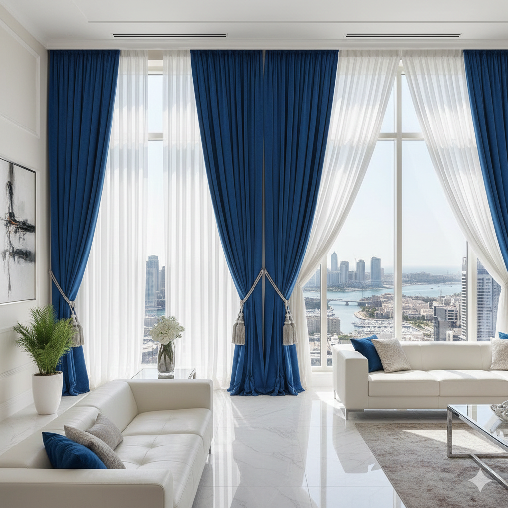 Custom Curtains Installation Dubai Marina Villa
