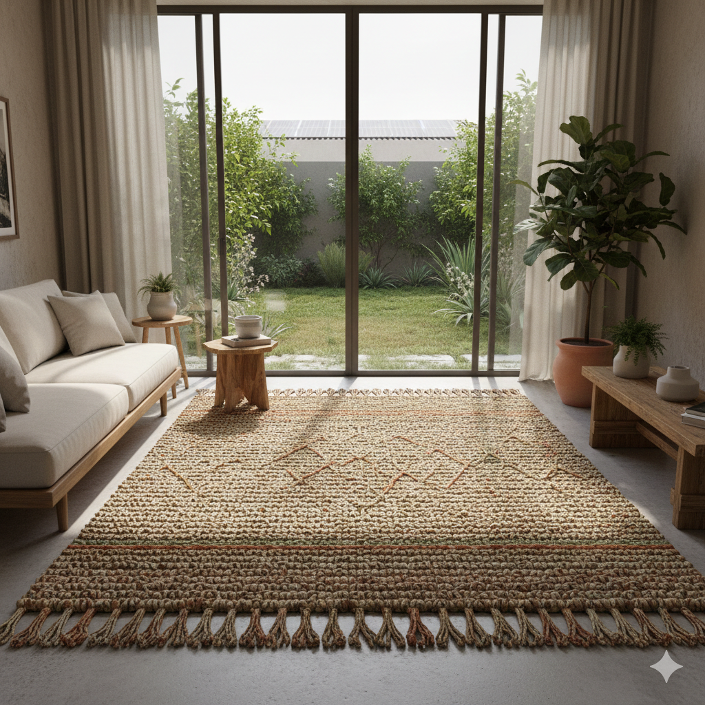 Natural Fiber Rug Sustainable Dubai Residence