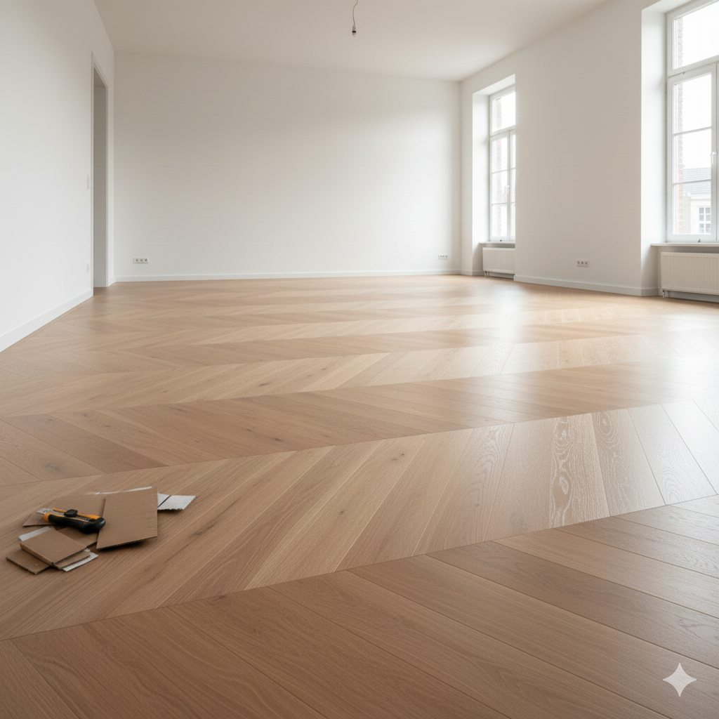 Herringbone Wood Flooring Palm Jumeirah Villa